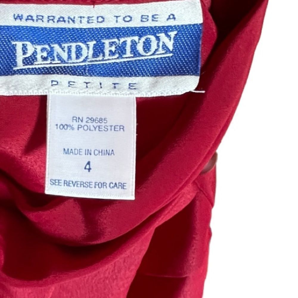 Vintage Pendleton Red Petite Blouse - Picture 4 of 6